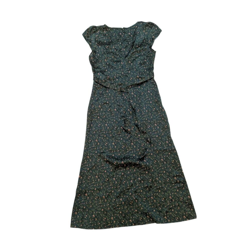 Reformation Kaye Silk Green Floral Dress Size 8 - Picture 3 of 9